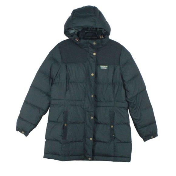 L.L. Bean Jackets & Blazers - LL Bean Black Polyester Mountain Classic Down Hooded Parka S Pet